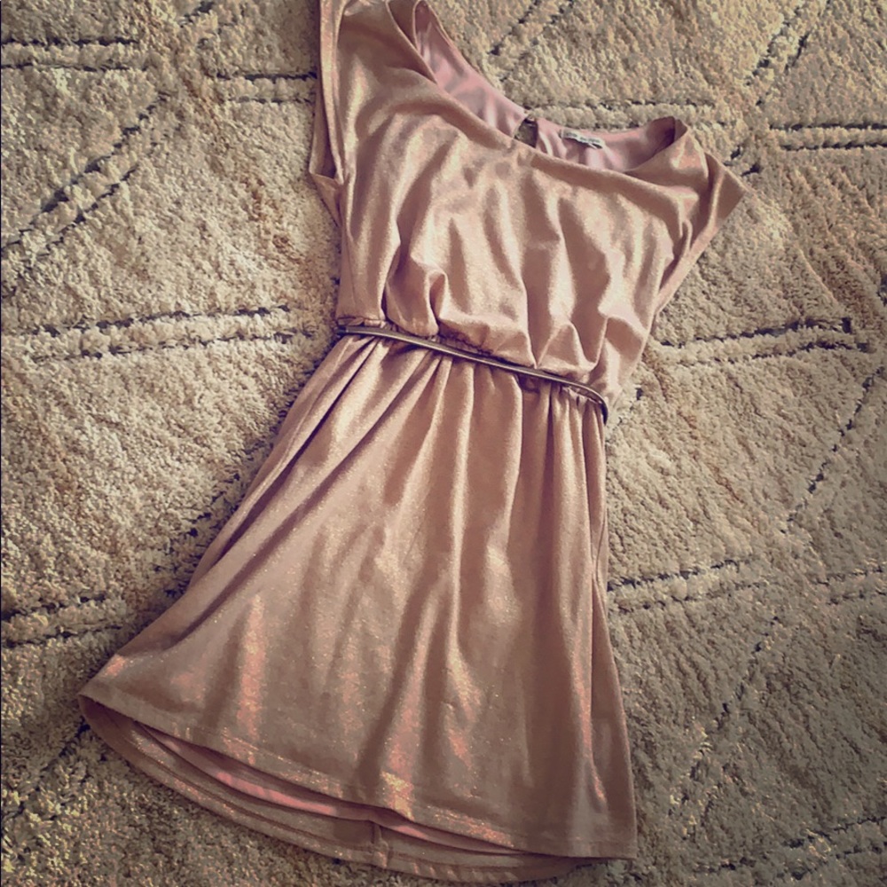 Pale Gold dress with belt attached